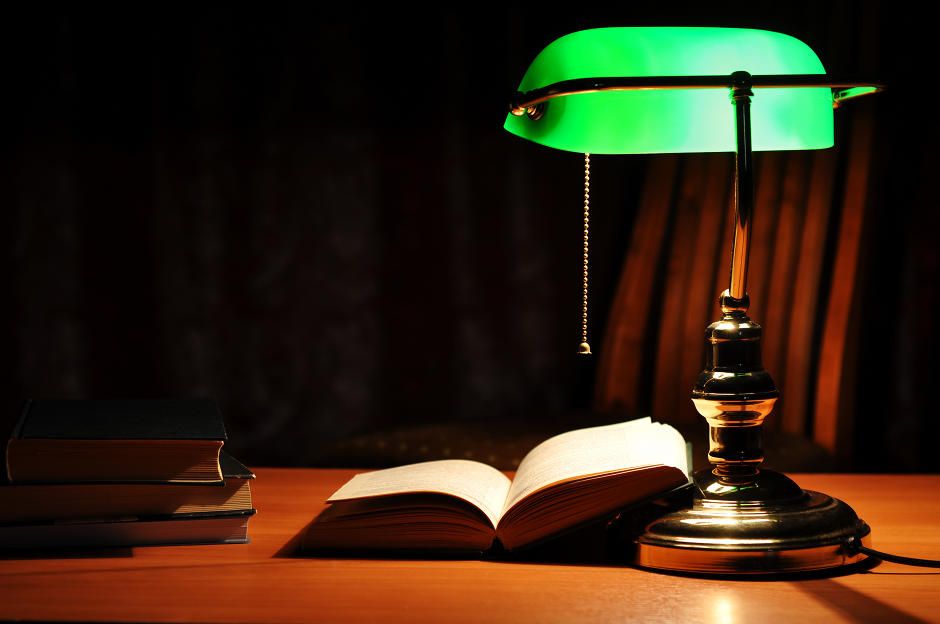 Always wanted a green library lamp in my office.